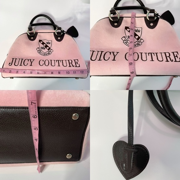 Rare Vintage Juicy Couture Pink Velvet Handbag Y2K - Picture 10 of 11
